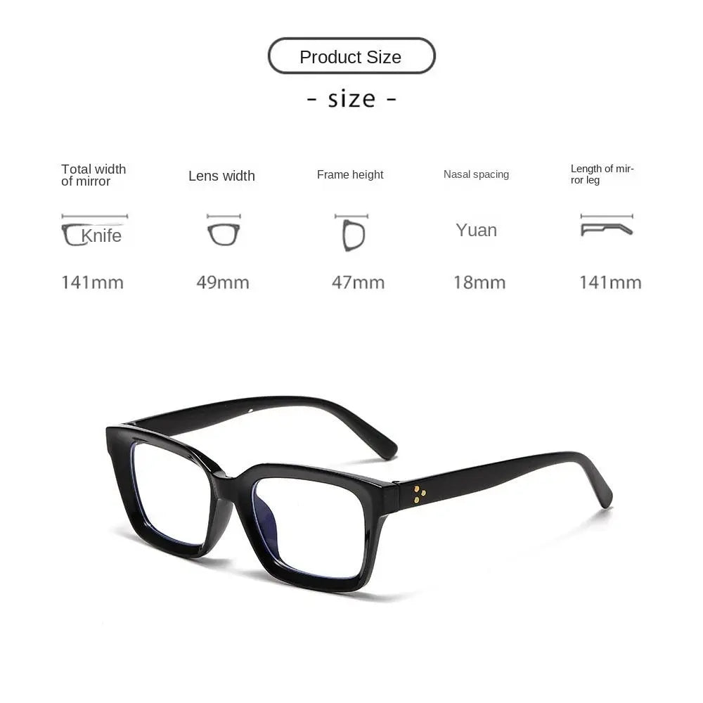 Neue oversized quadratische Brille, Anti-Blaulicht-Brille, große Rahmen, Myopie-Brille, Brille mit flachem Licht, transparente Brille
