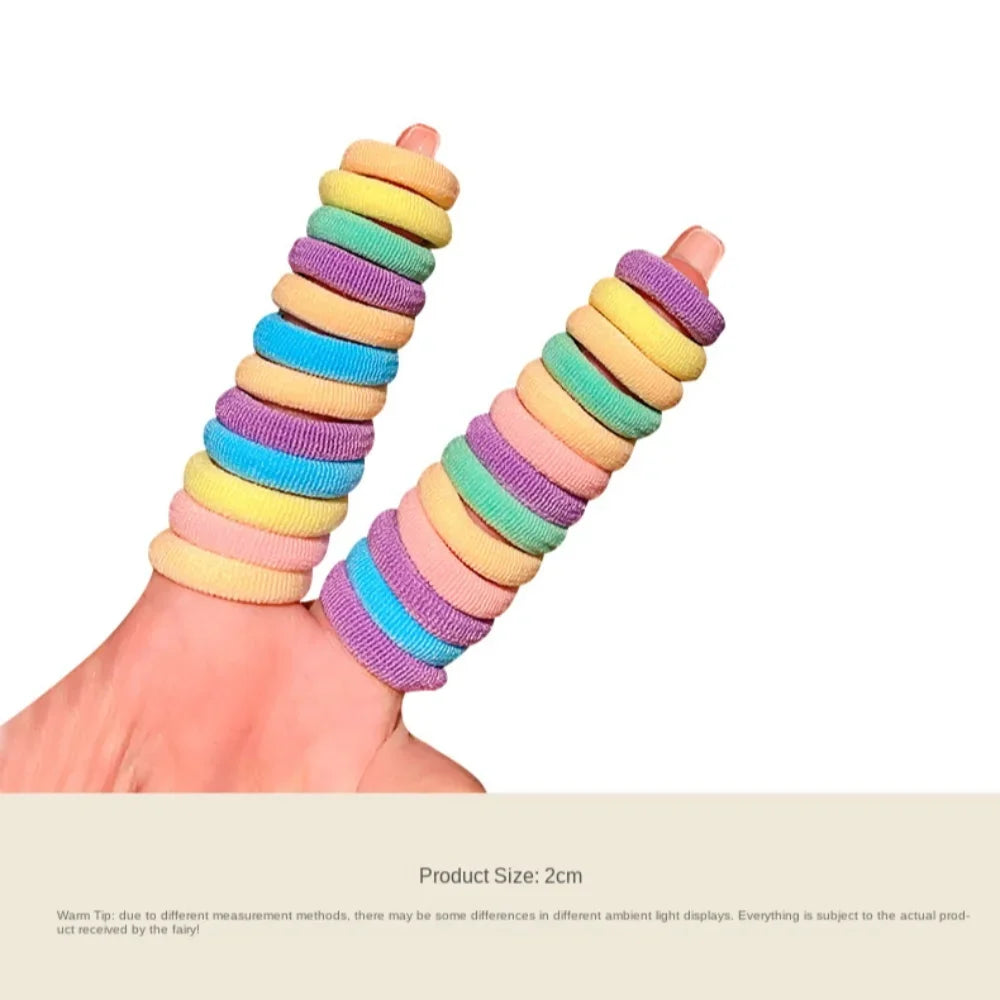 Lot de 100 bandeaux pour enfants marron et noir, mini élastiques mignons, corde à cheveux couleur bonbon, anneau à cheveux coréen sans danger, couvre-chef pour enfant