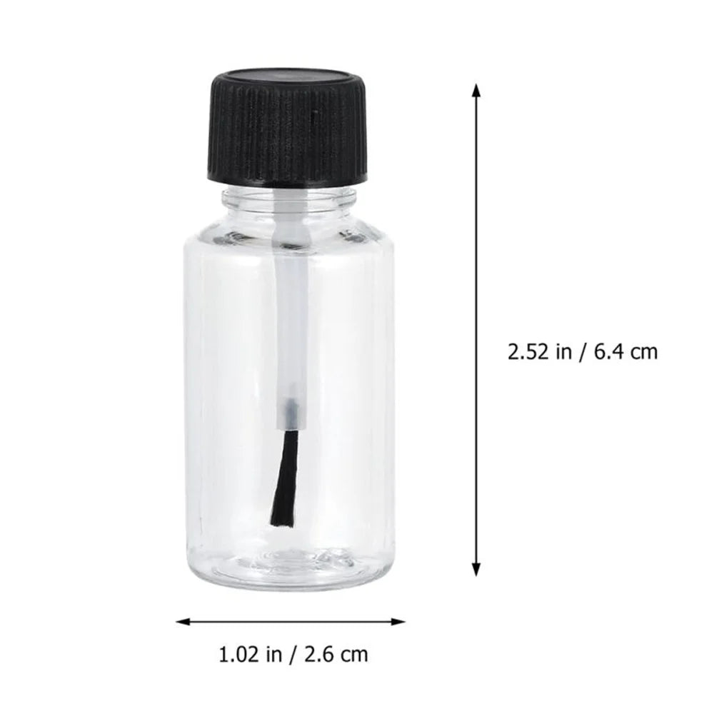 Empty Nail Polish Bottles With Brush Cap Refillable Plastic Jars Leakproof Storage Liquid Paints Pots DIY Crafts Containers