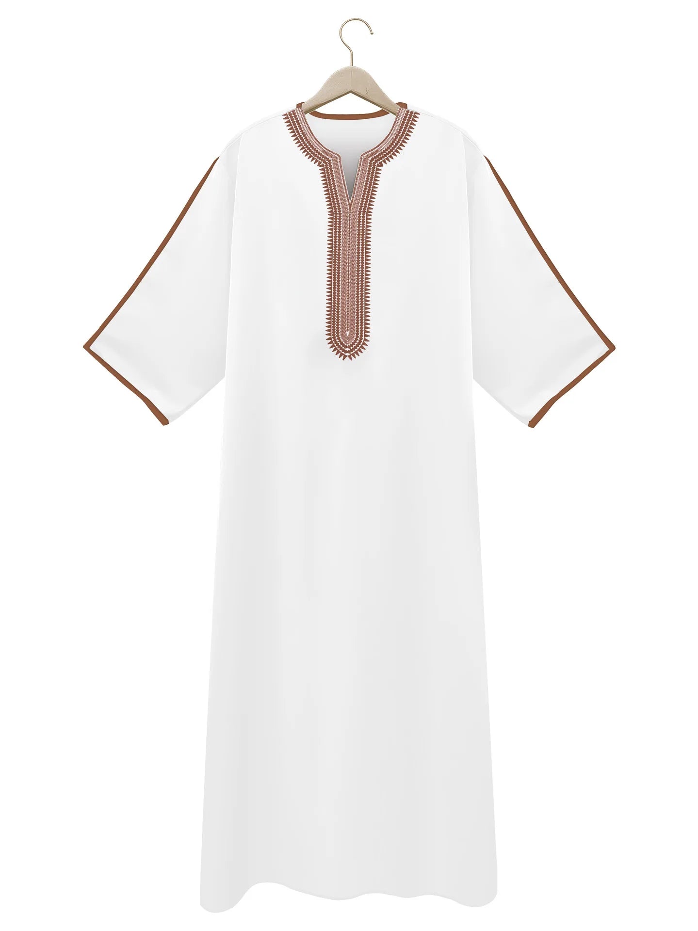 Nouvelle Abaya Musulmane Homme 2026 Robe Islamique Saoudienne Caftan Longue Robe Homme Marocain Thobe Jubba Uni Décontracté Brodé Caftan
