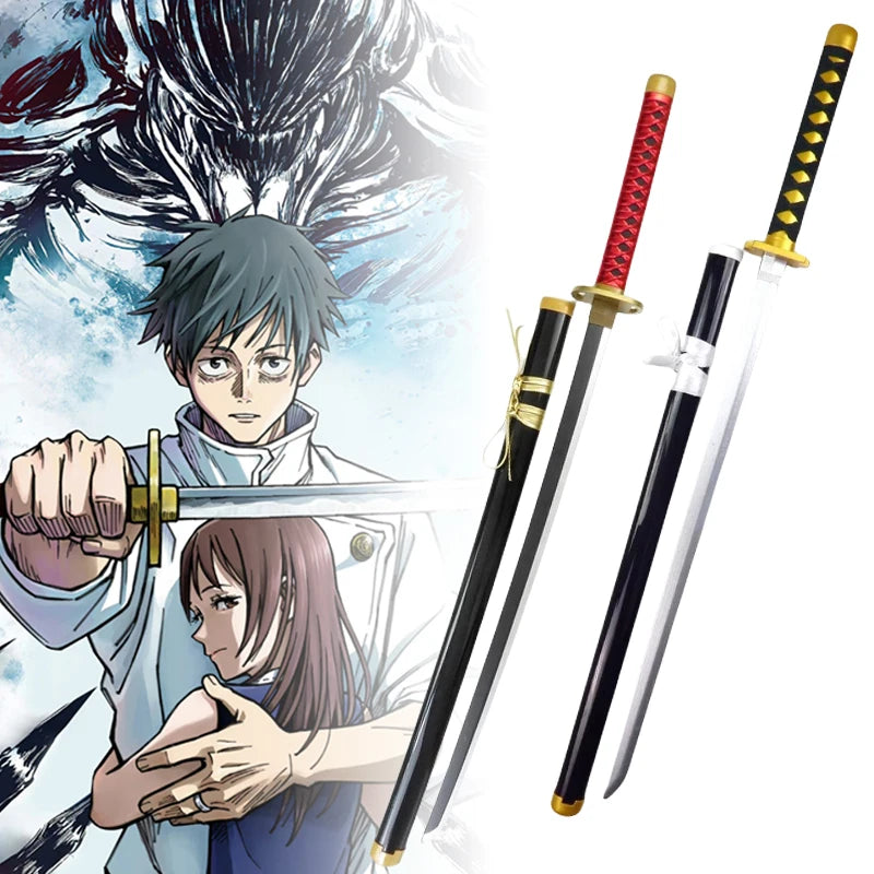 104cm Okkotsu Yuta Katana Jujutsu Kaisen Cosplay Prop Sword Ninja Knife Real Sized Japanese Katana Samurai Sabre Toys Anime Gift