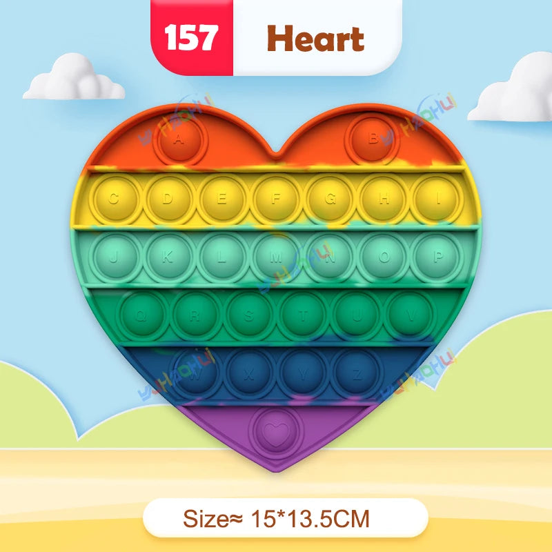 Regenbogen Pop Push Bubble Fidget Anti Stress Spielzeug für Erwachsene Kinder besondere Bedürfnisse sensorisches Spielzeug interaktives Spielzeug für Kinder