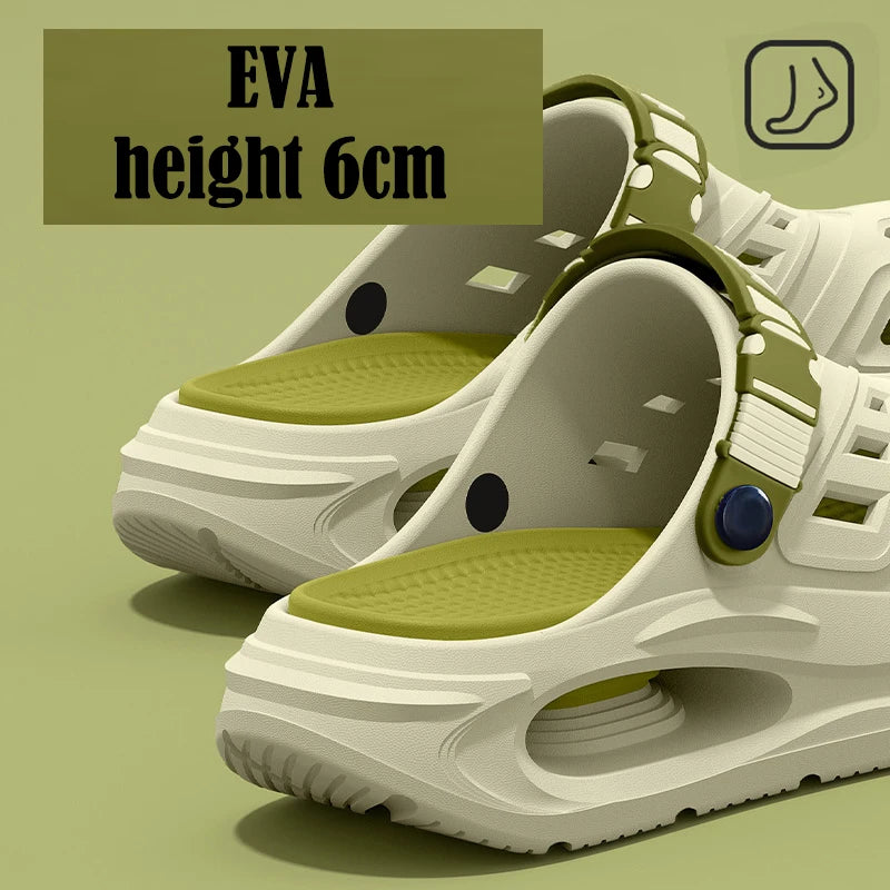 Smile Höhlenschuhe für Herren und Damen mit herausnehmbaren Einlegesohlen Rutschfeste, gepolsterte, verdickte weiche Hausschuhe Modische atmungsaktive Sandalen