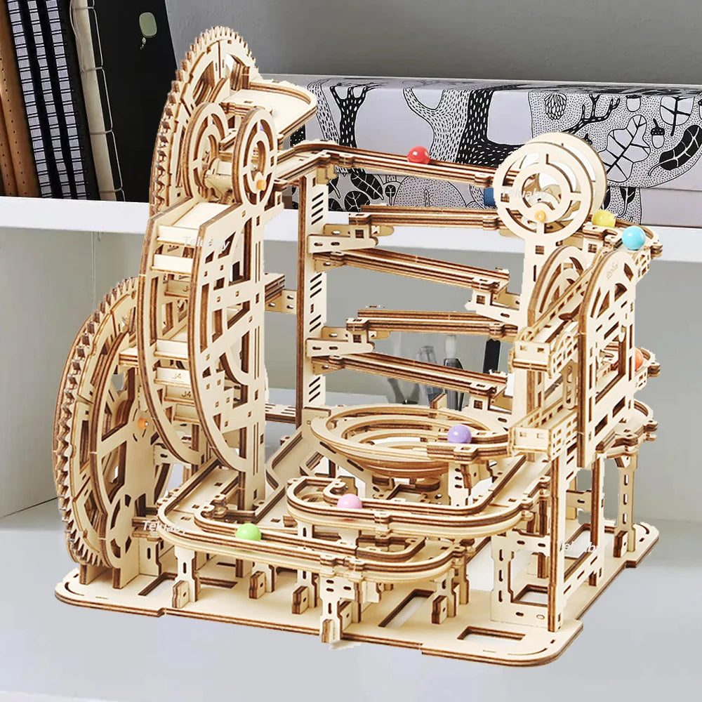 3D Holzpuzzle Murmelbahnen Mechanische Puzzles Selbstbau-Spielzeug STEAM Lernspielzeug Modellbausätze für Kinder und Erwachsene Geschenk