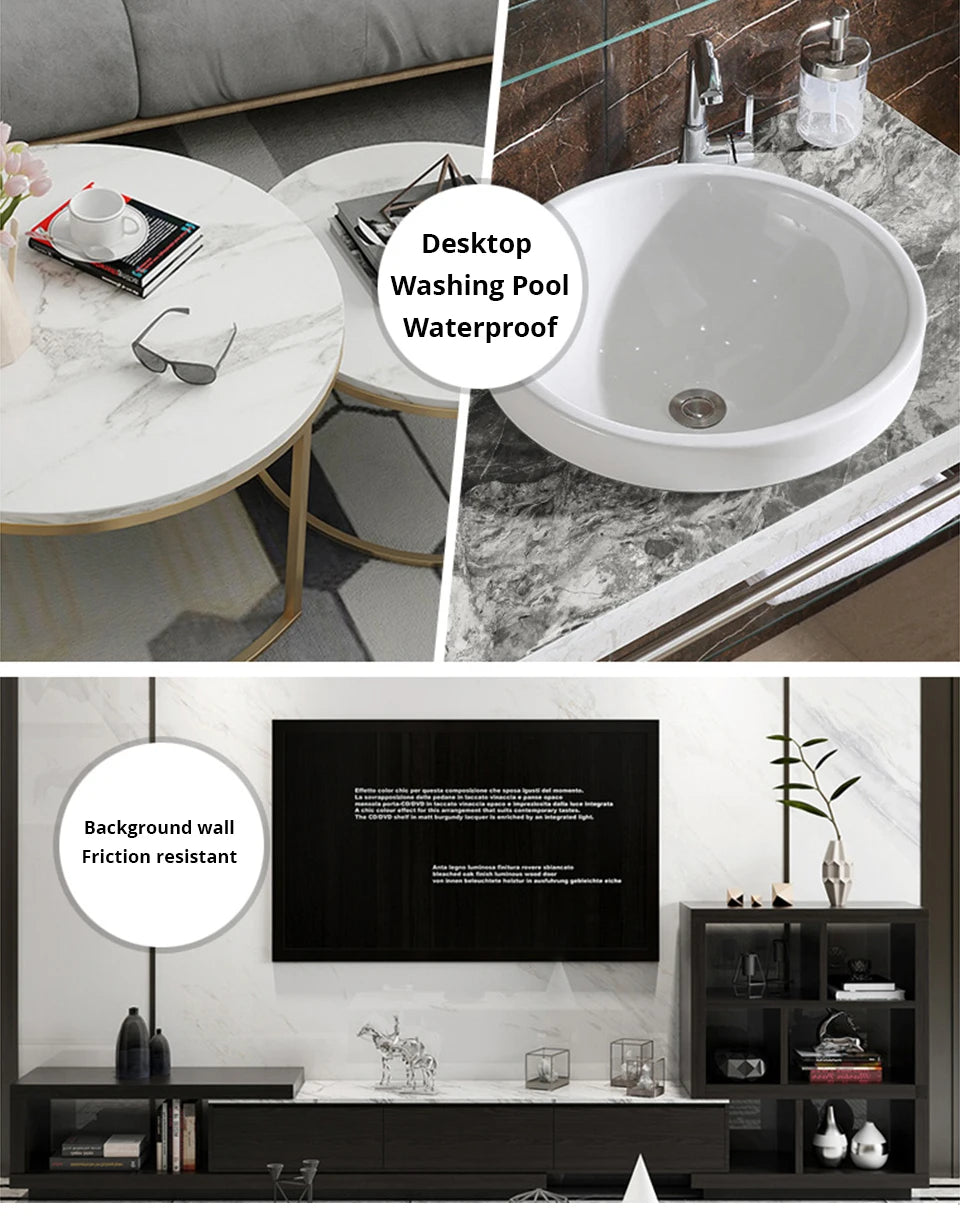 PVC Marmor Aufkleber Selbstklebende Tapete Wasserdicht Hitzebeständig Küchenarbeitsplatten Tisch Möbel Schrank Wandpapier