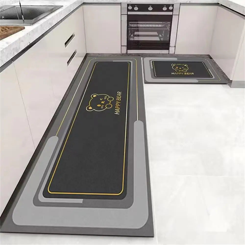 1 TAPIS de sol de cuisine imperméable, antidérapant, anti-saleté Tapis de pied Tapis de sol domestique Tapis long en velours cristal Tapis de porte 바닥 깔개