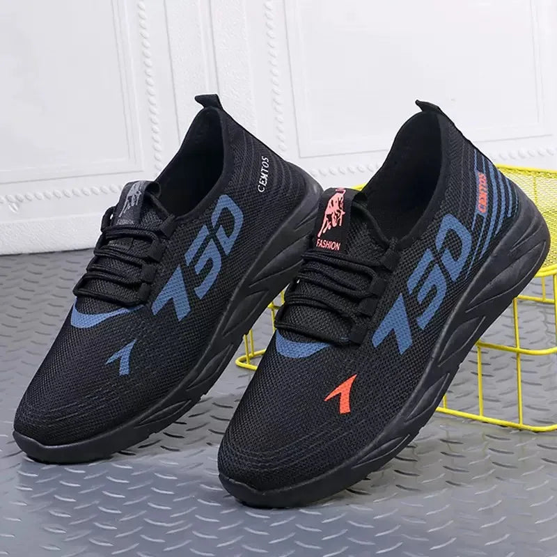 Chaussures de sport décontractées en maille légère pour hommes, chaussures de course respirantes et fraîches pour l'été, baskets à semelle souple et confortable antidérapantes pour hommes