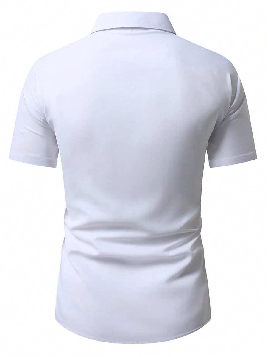 Frühling Sommer Neue Herrenkleidung Kurzarm 3D Digitaldruck Button-Down Hemd Herren Lässig Spell Color Shirt Tops