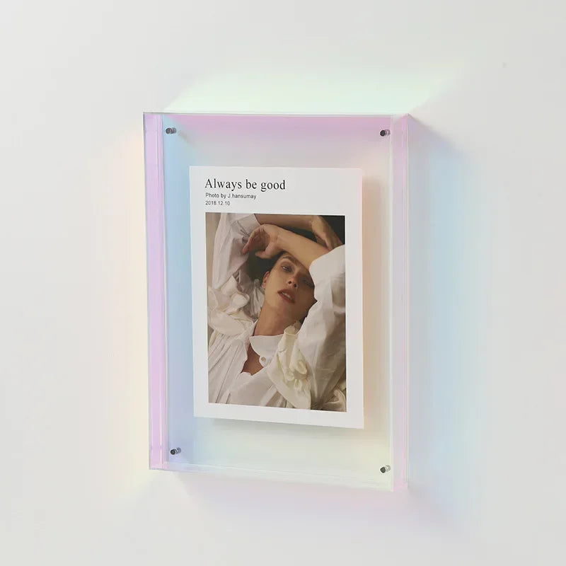 Transparenter Acryl-Fotorahmen DIY Poster Malerei Flur Schlafzimmer Wanddekoration Ins Style Tischbilderrahmen