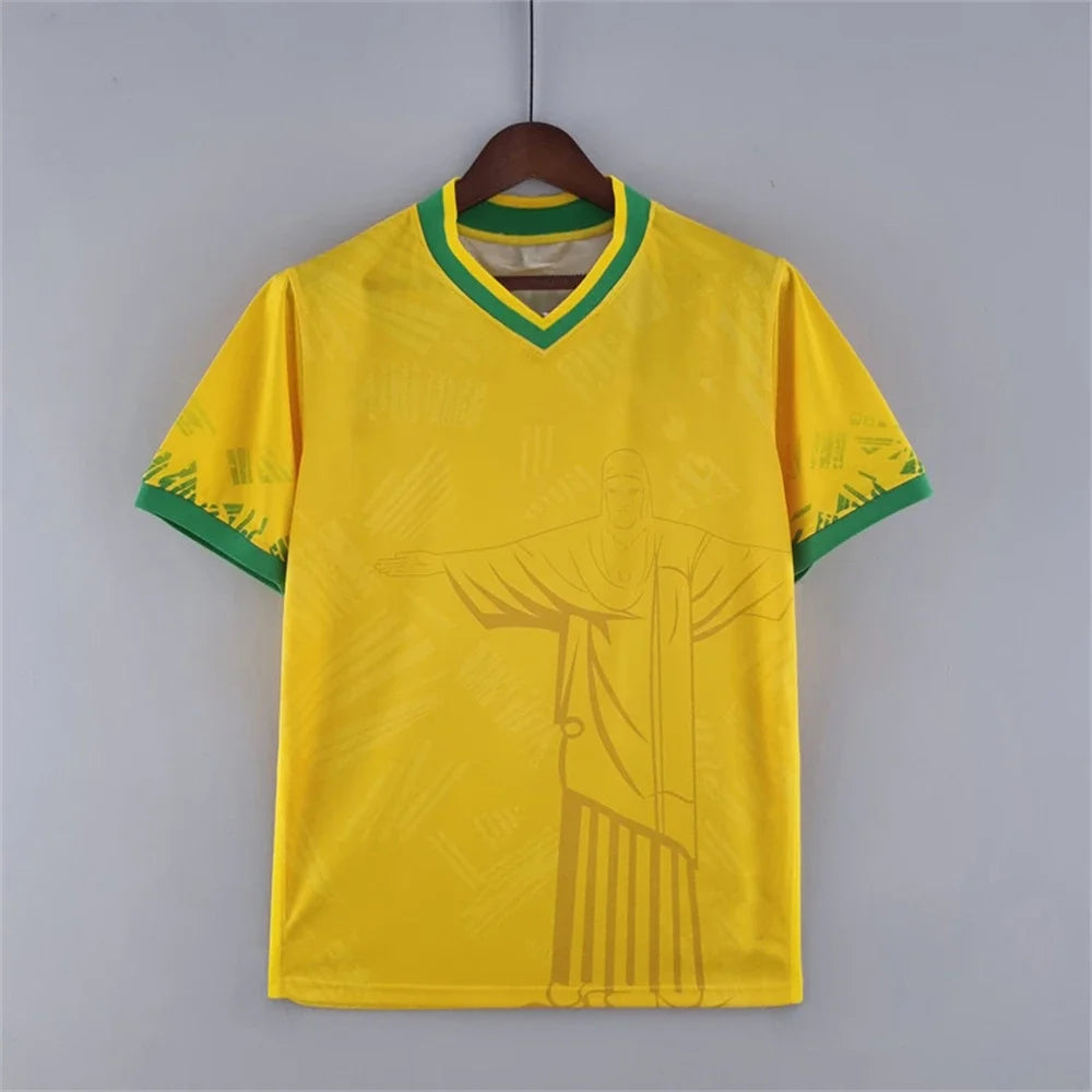 Haut d'entraînement de football d'été Brésil Édition Spéciale Jesus Maillot de Football Noir Gris Adulte Enfant T-shirts d'extérieur à séchage rapide