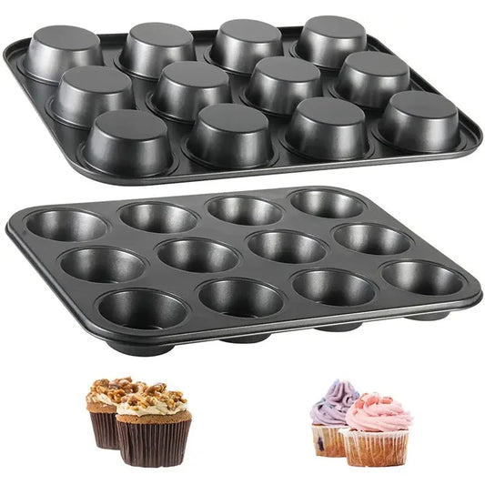 6/12 Cups Square Cupcake Pan Muffin Tray Cupcake Mold Muffin Pan Carbon Steel Baking Pan Non Stick Bakeware 657