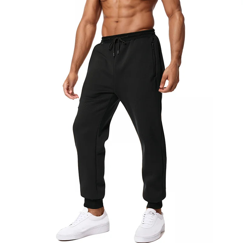 Nouveau Pantalon de Survêtement Homme, Poches Latérales Zippées, Jogging Sport Décontracté, Taille Élastique, Ample, pour le Fitness et la Gymnastique