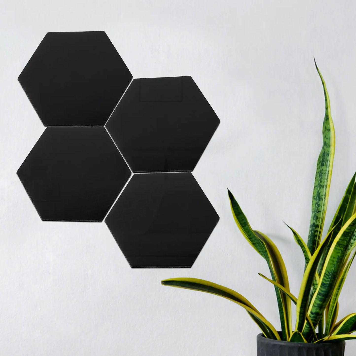12Pcs Hexagonal Acrylic Mirror Wall Sticker Self Adhesive Peel and Stick Decorative Mirror Decal for Bedroom Living Room Wall