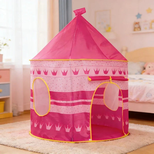 Portable Folding Castle Tents Infant Toddler Play House Pink Blue Camping Toys Outdoor Indoor Room Decor Birthday Christmas Gift