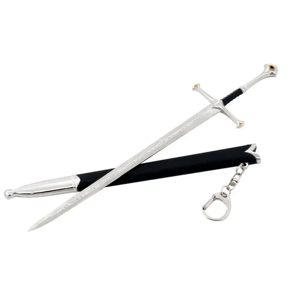 Épée de samouraï Katana en métal de 18-22 cm, arme médiévale Glamdring Aragorn Narthil, seigneur des anneaux, porte-clés, ornements, cadeaux, jouet