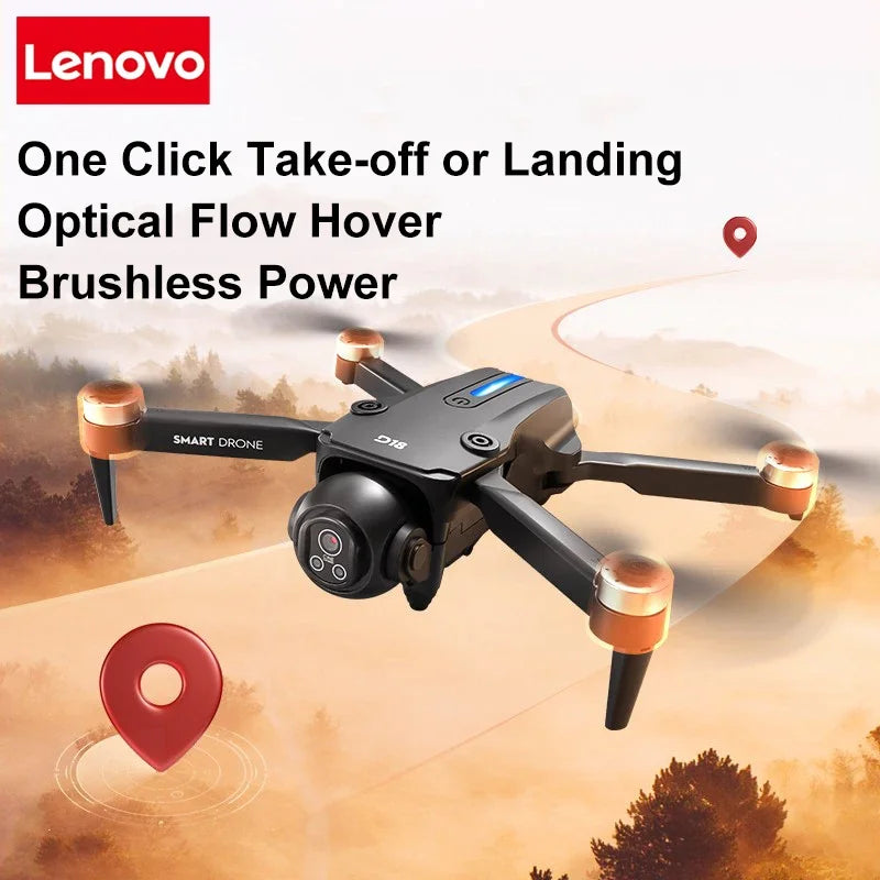 Drone Lenovo D18 8K HD Double Caméra Photographie Aérienne Évitement d'Obstacles Moteur Sans Balais 5G WIFI GPS Retour d'Écran RC Quadcopter