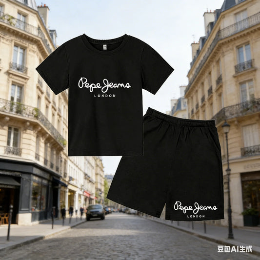 Children Summer London Clothes T-shirt 3-12Yrs Boys Girls Short-sleeved Top+Shorts Casual Brand Fashion Sports Set Clothing