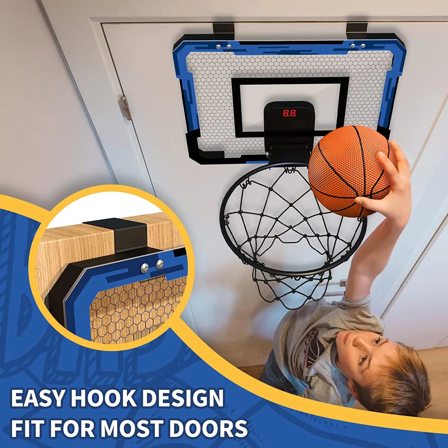 Ring Basketballkorb Wandmontiertes Indoor-Trainings-Kinder-Basketballspielzeug Mini-Basketballkorb-Set für Kinder-Outdoor-Spiele