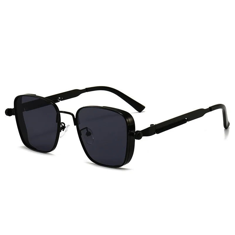 New Eyeglasses Vintage Steampunk Square Metal Sunglasses Fashionable Versatile Unisex Eyewear Unique Statement Style Sun Glasses