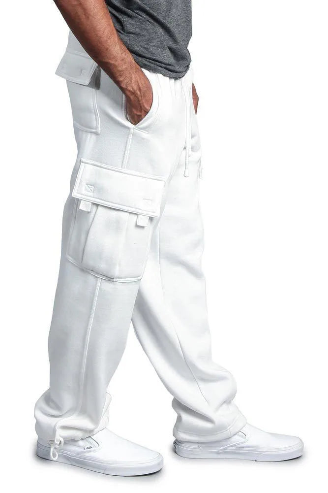 Frühling und Herbst Neue Herren Sport-Freizeit-Hose Multi-Pocket Lose Unifarbene Cargo-Arbeitshose Streetwear Herrenhose