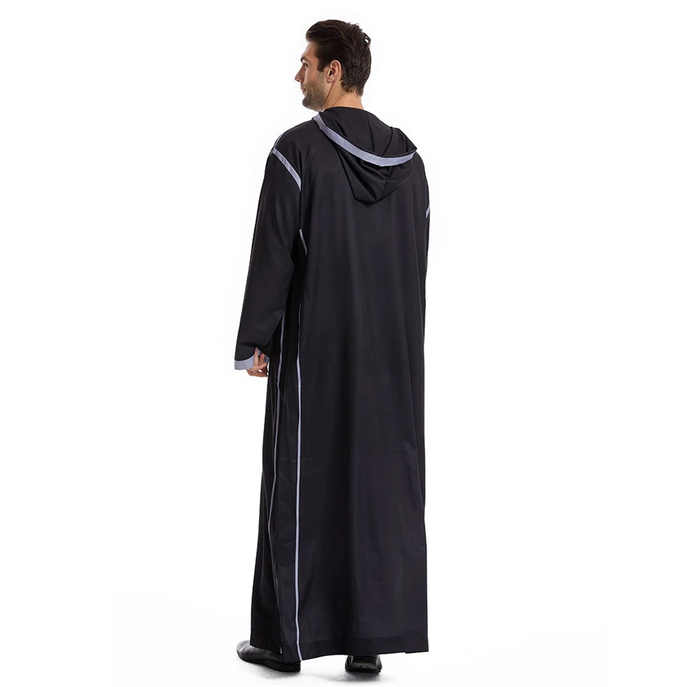 Islam Herren Kapuzen Maxikleid Jubba Thobe Saudi Arabisches Gewand Marokko Kaftan Dubai Türkei Abaya Muslimische Kleidung Ramadan Abayas Kleid