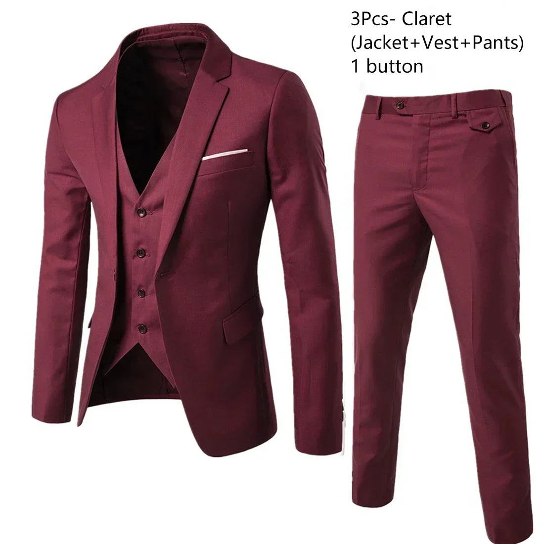 Suits For Men 3 Pieces Set Elegant Wedding  Fashion Classic Full Jackets Vest Pants Blazers Outfit 2025 Formal Costume