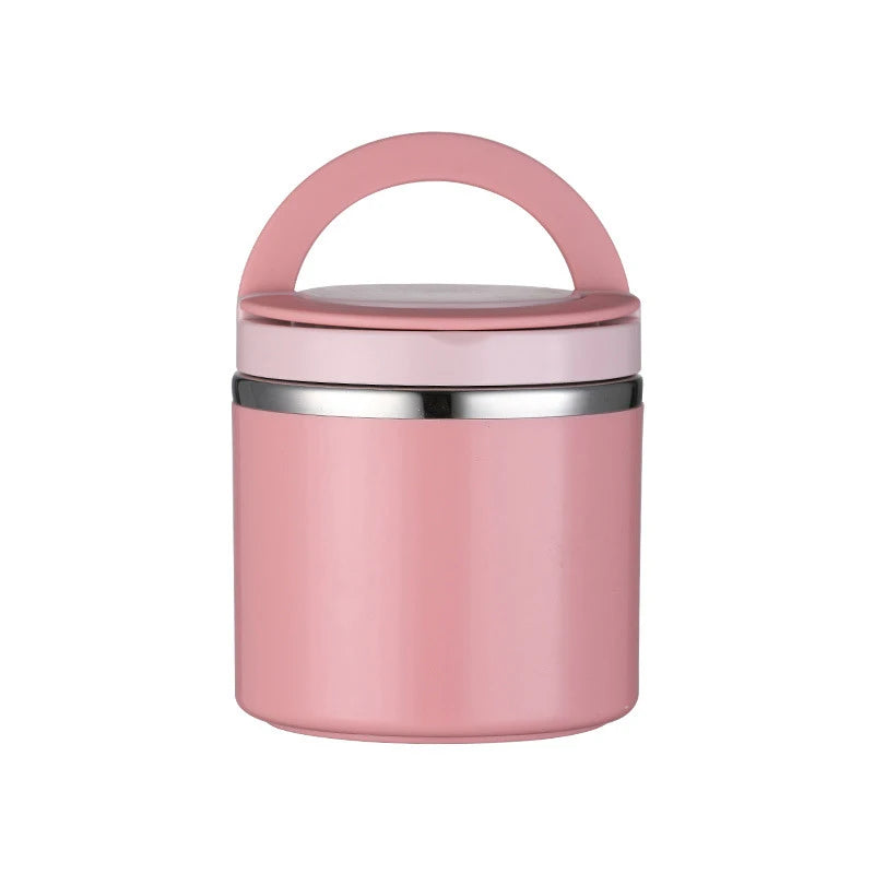 Boîte à déjeuner Étudiant Seau Scellé Anti-fuite Boîte Bento Ronde Multicouche Thermos Portable Boîtes à déjeuner Isothermes en Acier Inoxydable Nouveau
