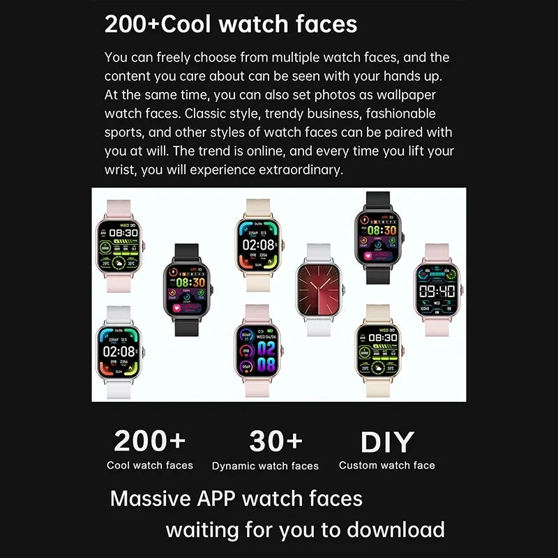 VIVO Smartwatch Android IOS Geschenk Bluetooth Anruf Smartwatch 2025 Touch-Zifferblatt Musik Fitness Tracker Sportuhren + Kopfhörer NEU