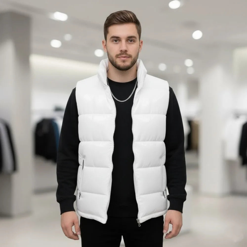 Herren Weste Jacke Slim Fit Stehkragen Ärmellose Pufferjacken Frühling Herbst Lässige Weste Herren Warmer Mantel 2026 Trends