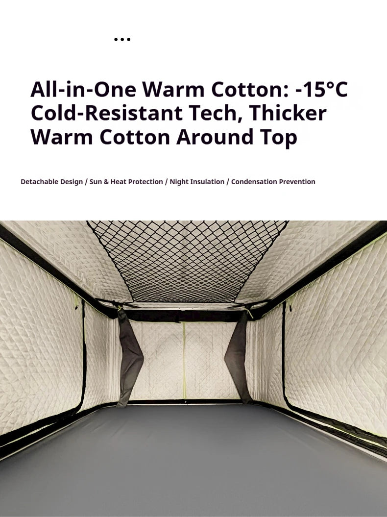 Durable Automatic Foldable Hard Top Roof Tent - For Sedan, SUV, Off-Road, Pickup & Outdoor Camping Self-Driving