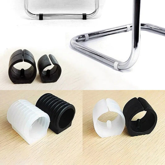 10Pcs Chair Foot Plastic U Shaped Floor Glides Tubing Caps Cover White Black Rectangle Shaped Non-Slip Chair Leg Tip Protectors