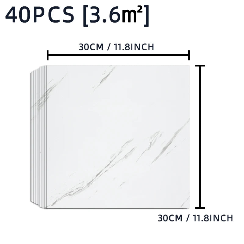 40 autocollants muraux auto-adhésifs en PVC imperméable à effet carrelage, découpables et pelables, pour cuisine et salle de bain