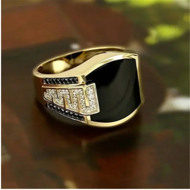 Nouvelles bagues brillantes en métal 2023 pour hommes, anneaux géométriques larges, chevalière carrée, style punk, bijoux fantaisie, vente en gros
