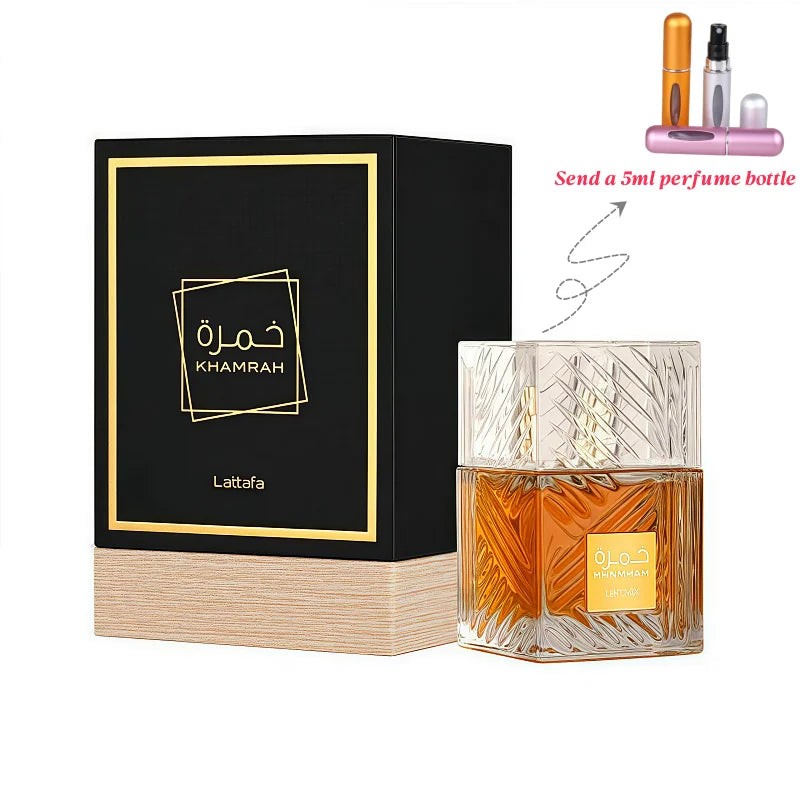 Parfums Arabes Originaux 100ml Khamrah Longue Tenue Parfum Santal et Pin Cologne Parfum de Luxe pour Homme Cadeau