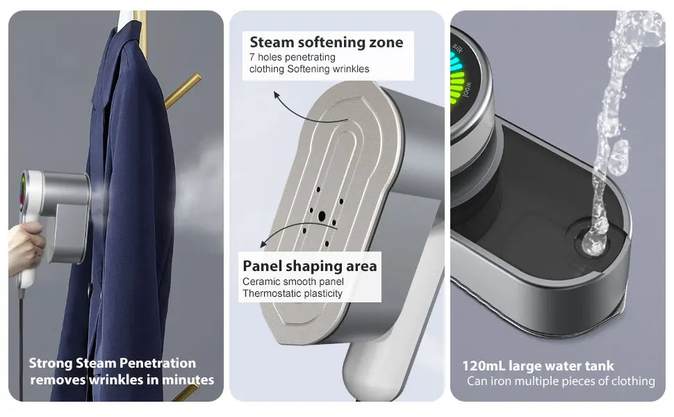 New Intelligent Steam Ironing Machine Portable Travel Steamers for Clothes LCD Diplay Screenc Mini Handheld Garment Iron Steamer