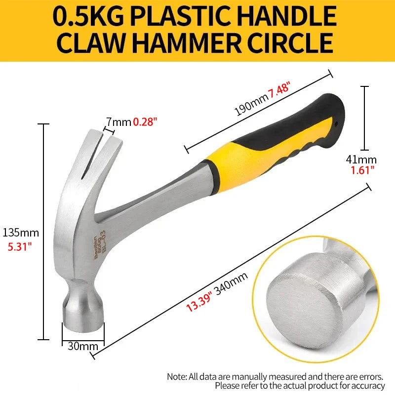 Claw Hammer 2P 3P Heavy Duty Octagonal Hammer Nail Lifting Crushing Hammer Professional Construction Multifunctional Hand Tools