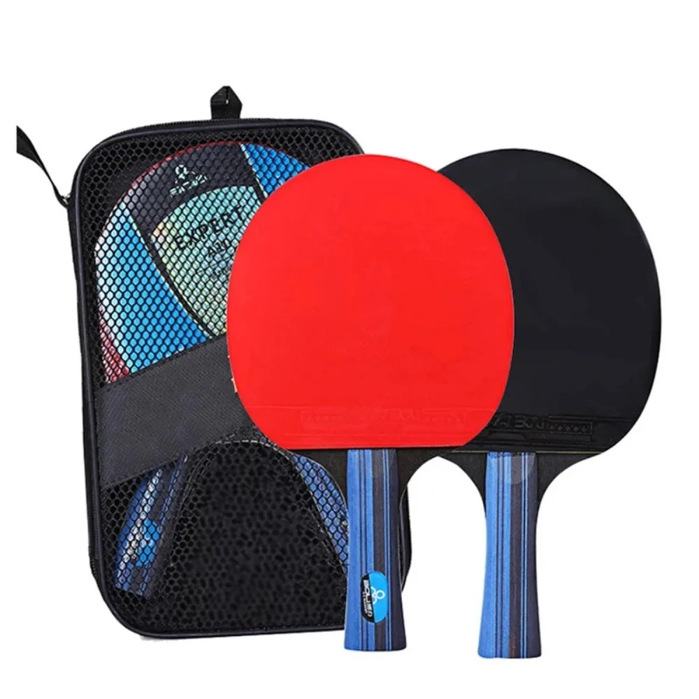 5/6 Sterne Tischtennisschläger 2 Stück Professionelles Tischtennis-Schlägerset Noppen-innen Belag Hochwertiges Holzschläger mit Tasche