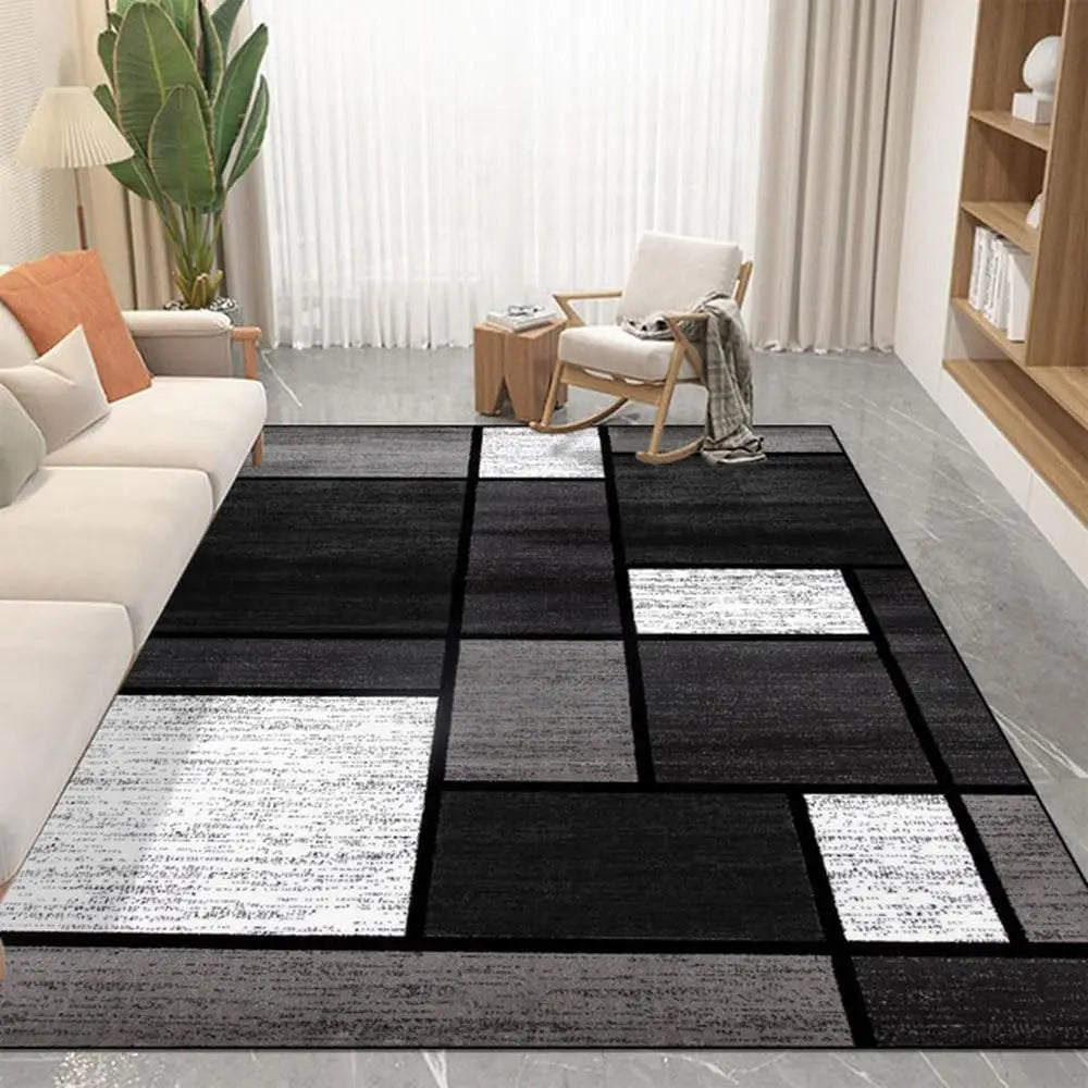 VIKAMA Simple Geometric Living Room Carpet Sofa Coffee Table Cushion Soft Bedroom Bedside Rug Light Luxury Home Decoration