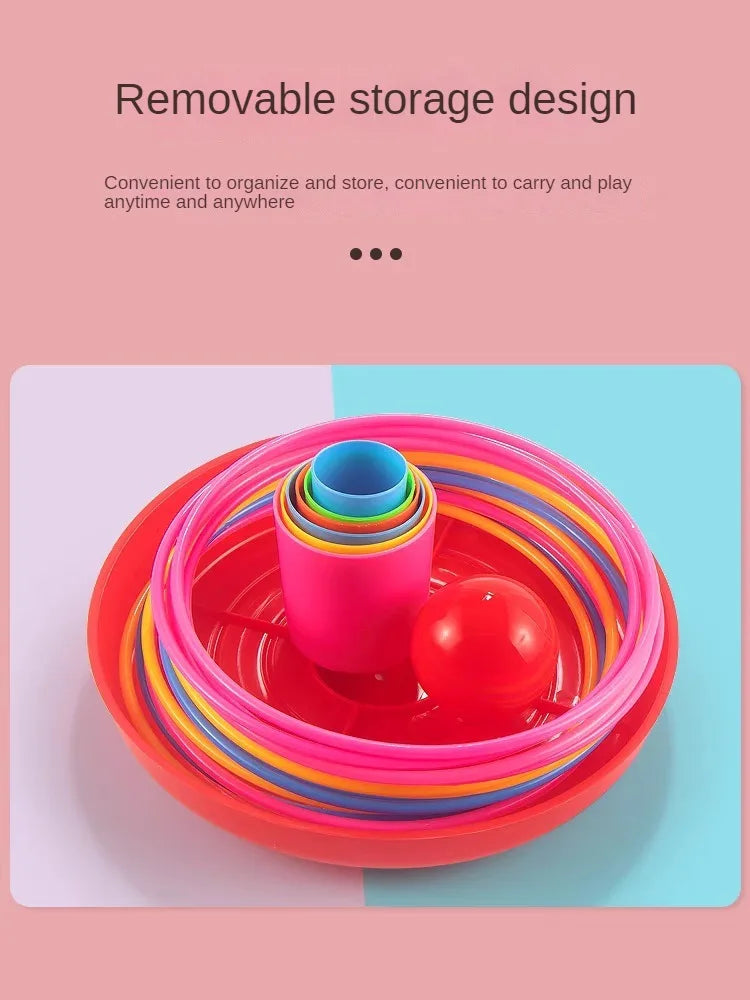 Jouet de lancer d'anneaux pour enfants, empilable, amusant, intérieur, extérieur, jeu interactif parent-enfant, couches de cercles, cadeau d'éveil.