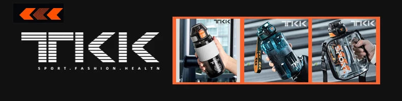 TKK 600/800/1000ml Sport-Trinkflasche Tritan BPA-frei Strohhalm Tragbar Auslaufsicher Kunststoff Trinkgeschirr Outdoor Fitness Kanne