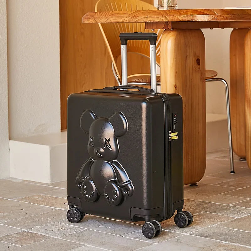 Nouvelle valise trolley universelle à roulettes 18 pouces 2024, sac de maquillage cabine pour hommes et femmes