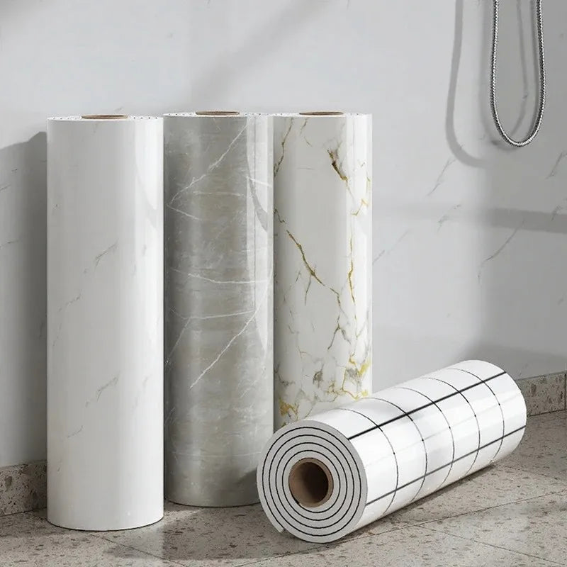 40cm 1 roll thick foam bedroom wallpaper marble imitation ceramic tile self-adhesive wallpaper kitchen oil proof wall sticker