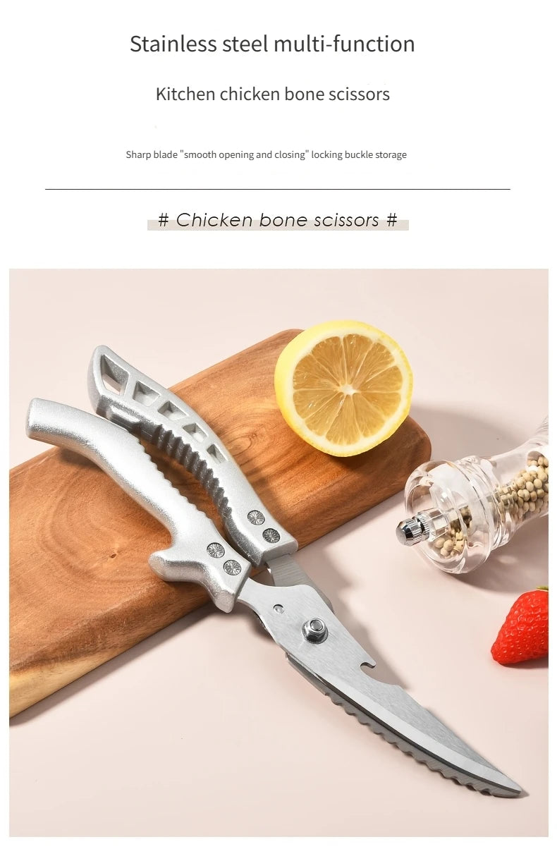 Heavy Duty Kitchen Scissors Meat Fruit Boning Fishing Hunting Camping Professional Stainless Steel Chicken Bone Kitchen Shears
