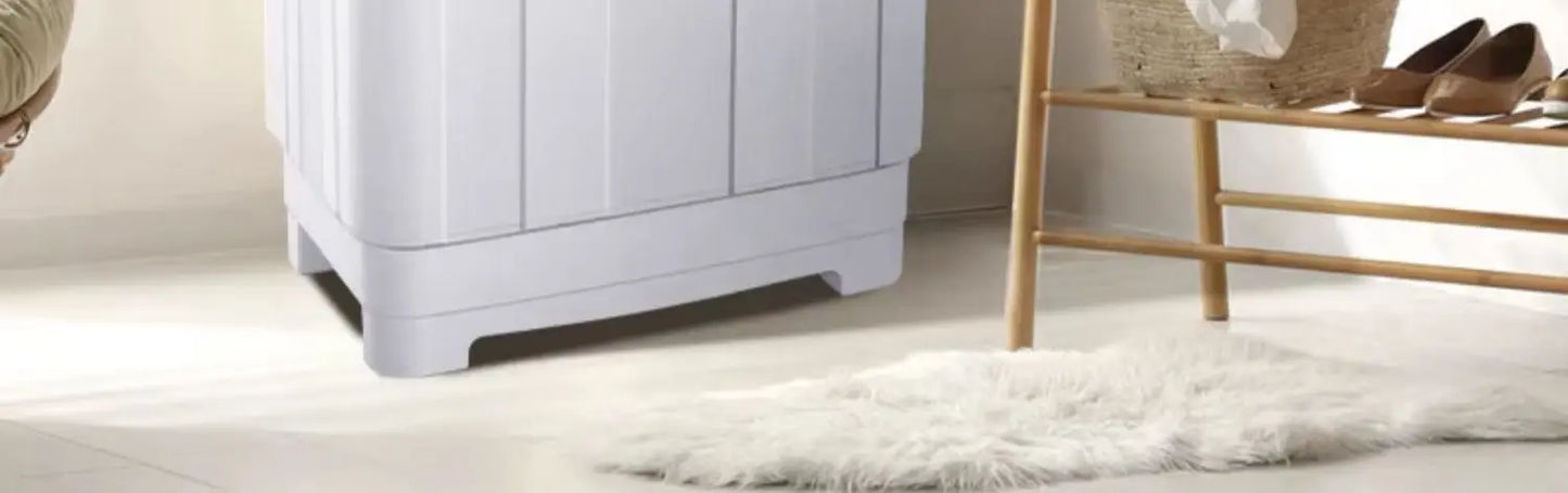 Zwillings-Waschmaschine, halbautomatisch | Ultraleise, kompaktes Design für Wohnungen, Mini-Waschtrockner-Kombination mit zwei Trommeln