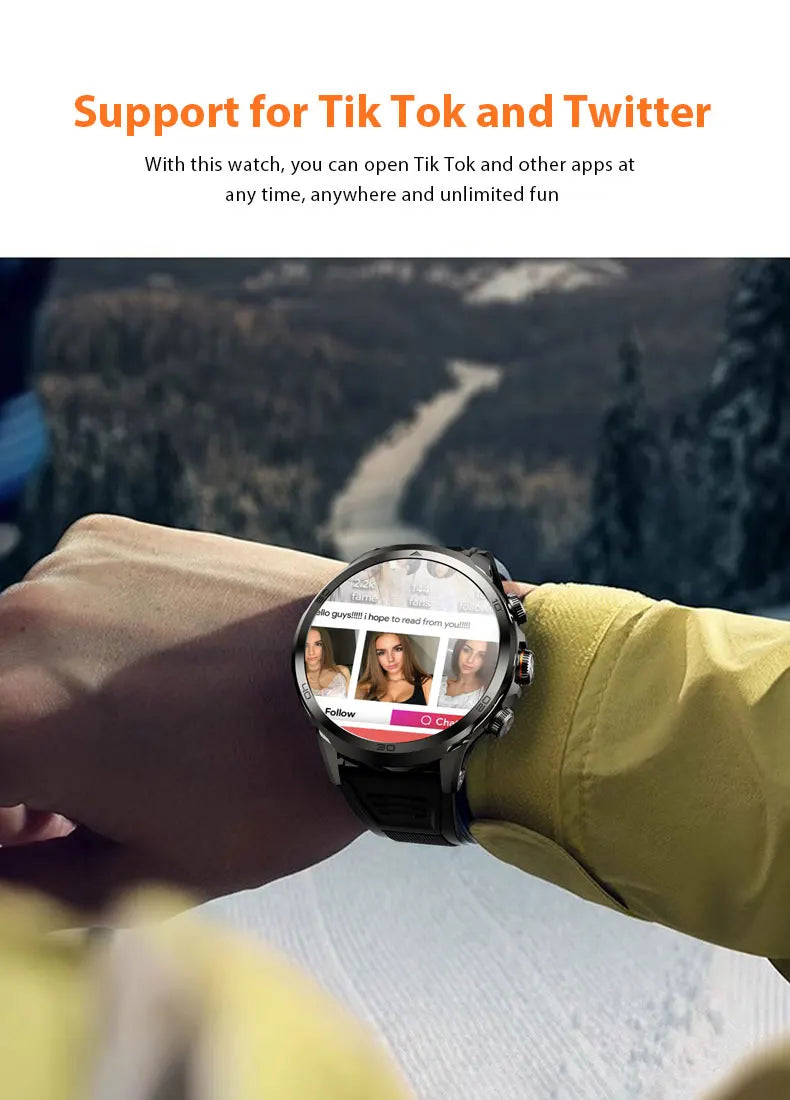 Original H19 Smart Watch Android 10.0 Smartwatch With 190° Rotary Camera GPS WIFI 1.95inch Larger Amoled Screen 256GB Storage