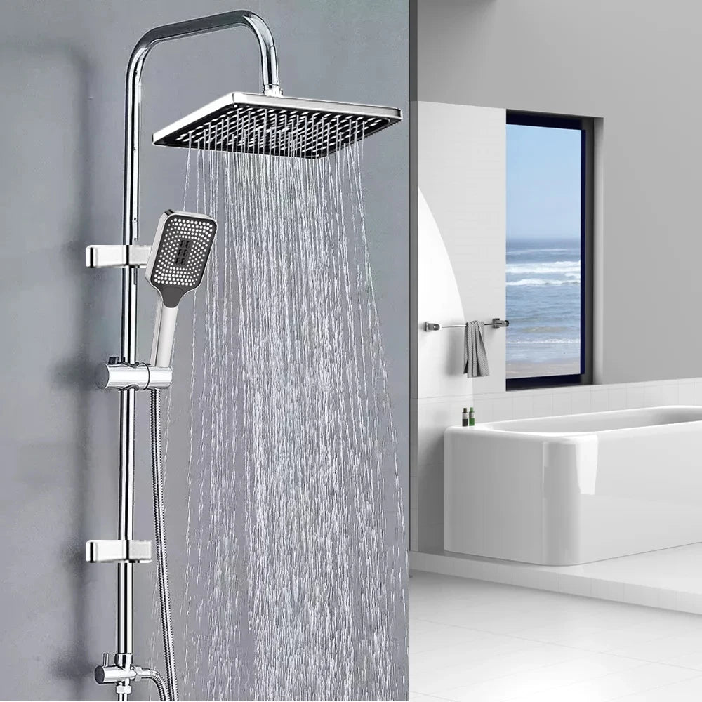 Colonne de douche noire Accessoires de salle de bain Inverseur d'eau 3 voies Mélangeur de baignoire Douche Mitigeur de pression Tête de douche