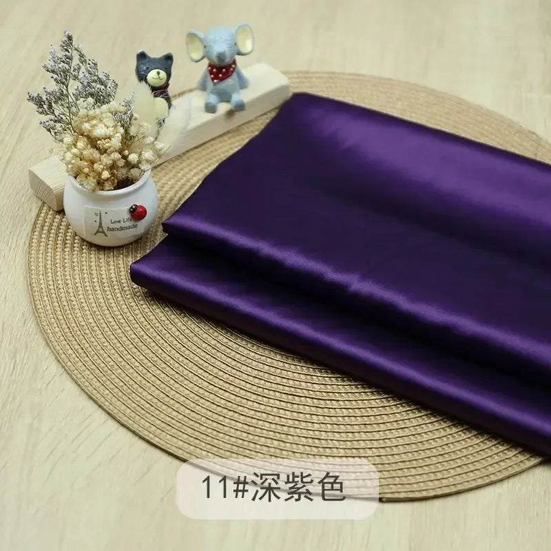 Tissu Satin Micro Élastique Haute Densité Au Mètre pour Vêtements Robes Pyjamas Costumes Couture DIY Doux Lisse Opaque Brillant