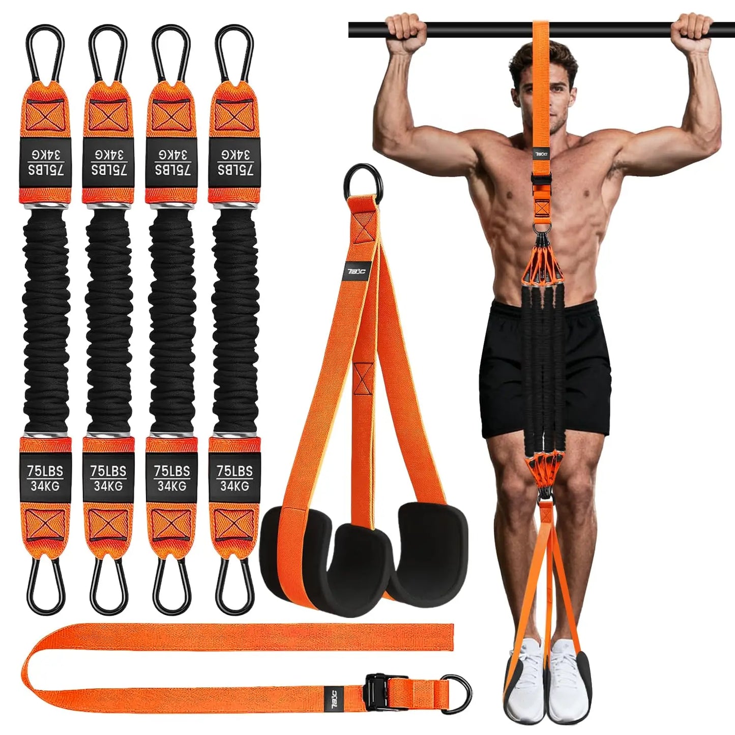 Klimmzug-Kraft mit Hilfstrainer, elastisches Seil, Klimmzugstange, Fitness, Zuhause, Herrenband, Latex-Hilfsgurt, Indoor-Übung