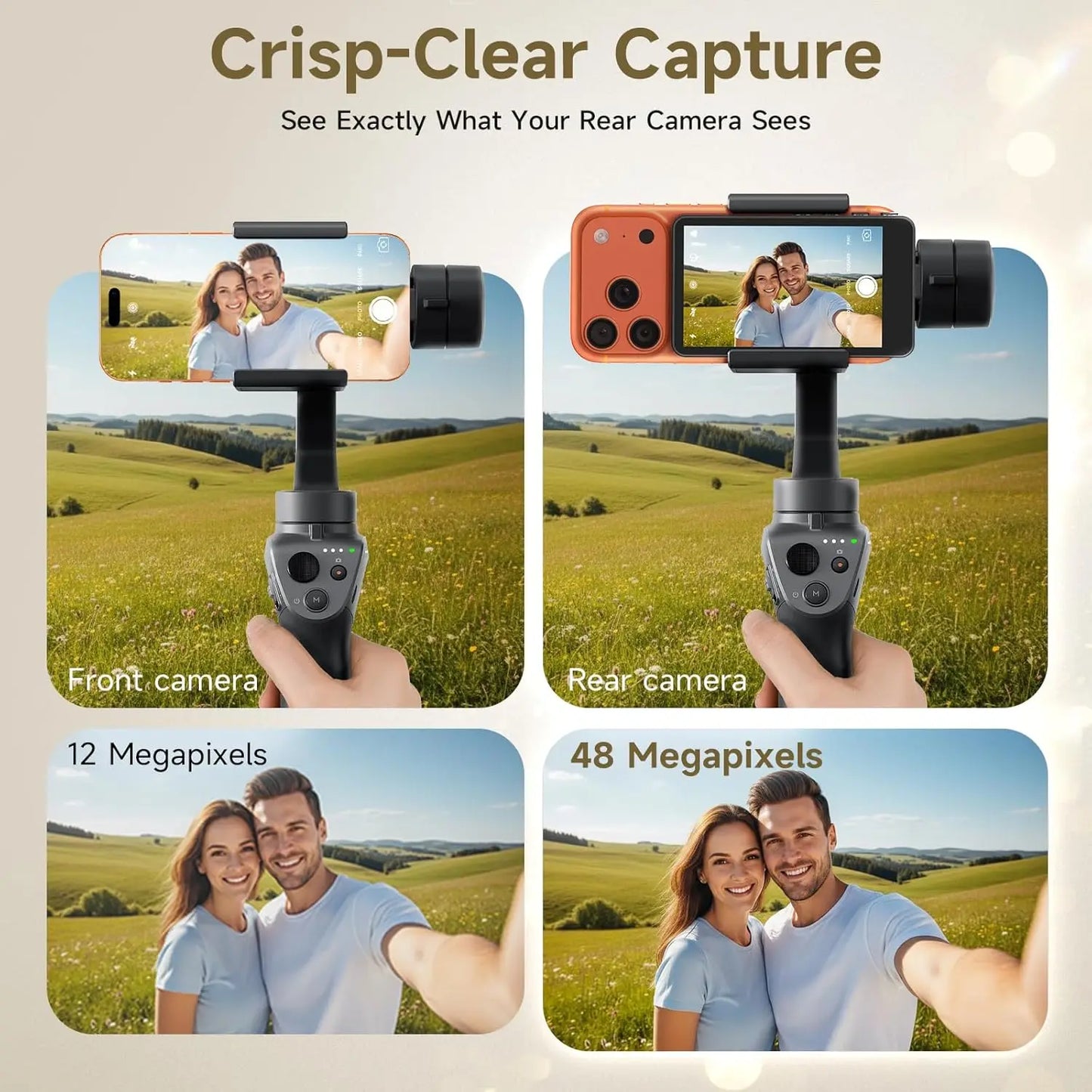 4K Magnetic Selfie Monitor Wireless Back Camera Screen 164FT Remote Control for Live Streaming Vlog Video Recording
