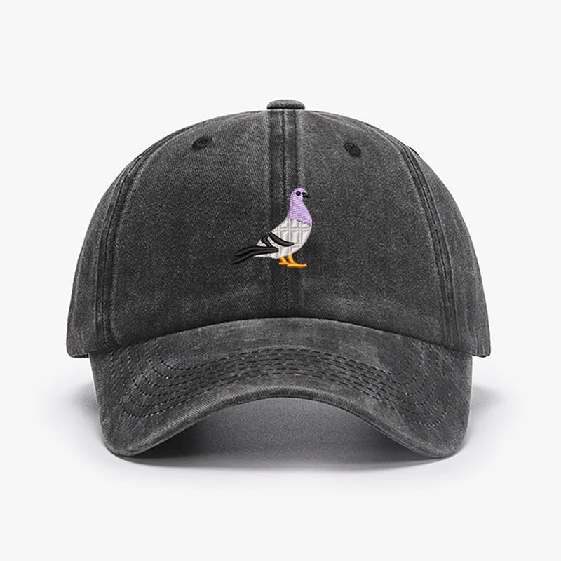 Casquettes de baseball vintage brodées motif Pigeon Printemps Hommes Femmes Chapeau de soleil délavé Pare-soleil Sport Pêche Chapeau de papa